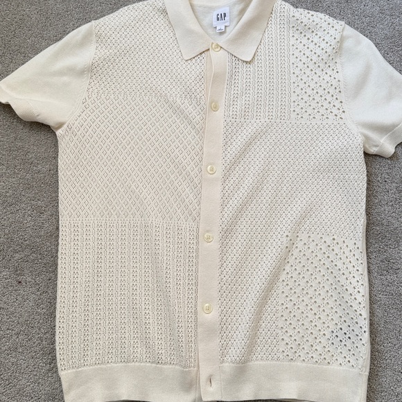 GAP Cream Knit Short Sleeve Top - Picture 1 of 3